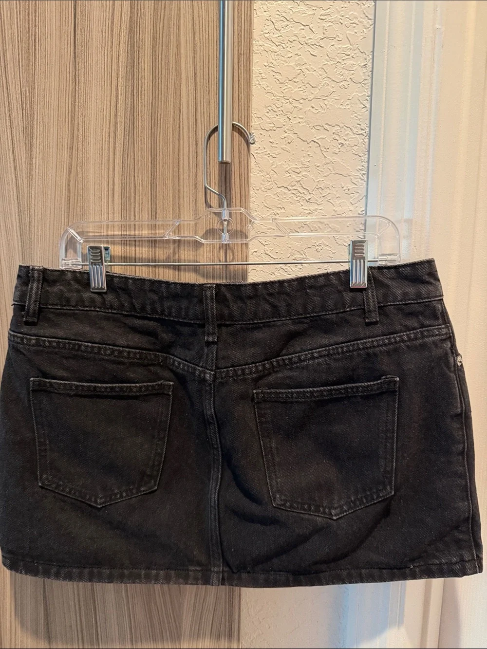 Edikted Black Denim Mini Skirt